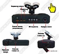 Автомобильный видеорегистратор JD-CS2106 c двумя камерами и GPS приёмником